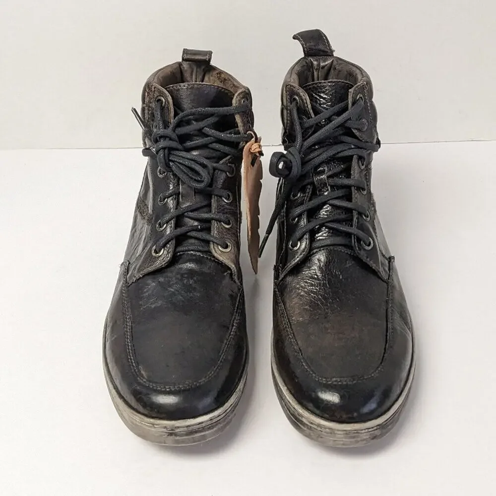 Bed Stu Russel Ankle Boots, Black Leather, Men's 9.5 M
